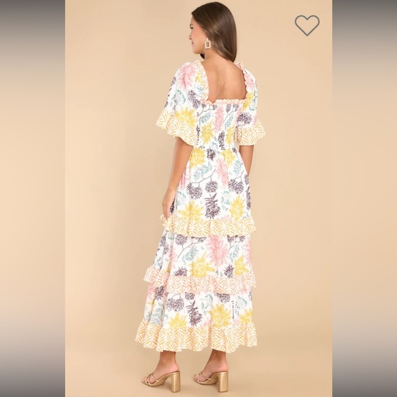 NEW Floral Print Smocked Maxi Dress - Picture 5 of 6